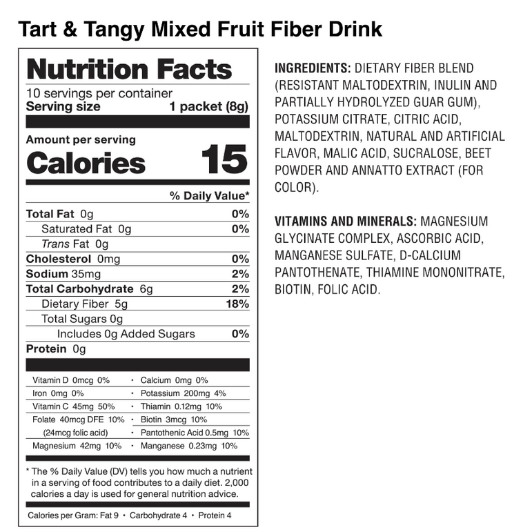 Tart & Tangy Mixed Fruit Fiber Drink